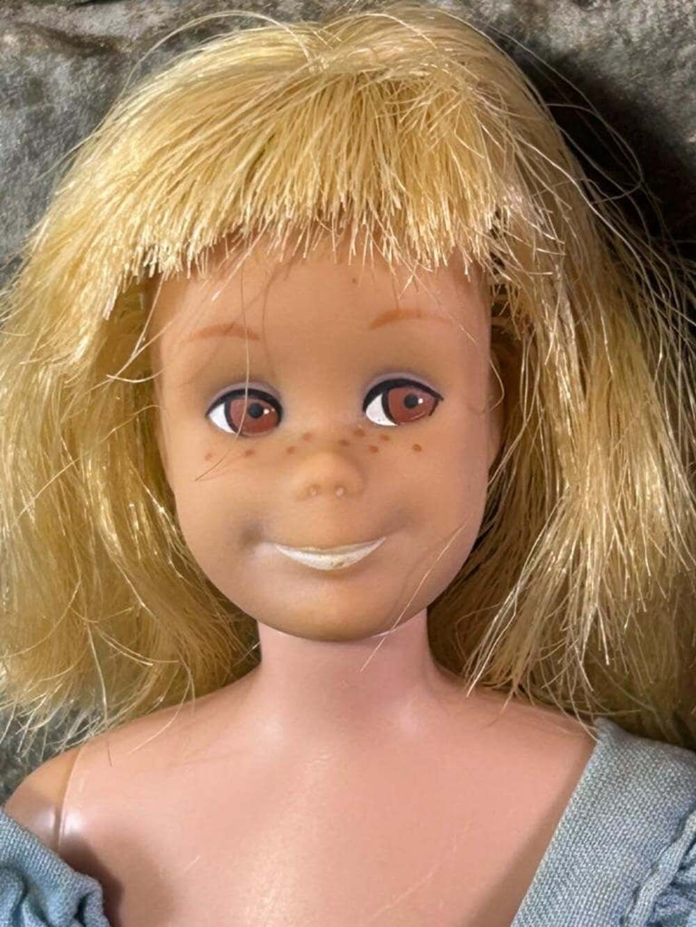 Vintage Mattel 1963 Skooter Dolls Blonde and Brunett with freckles and straight